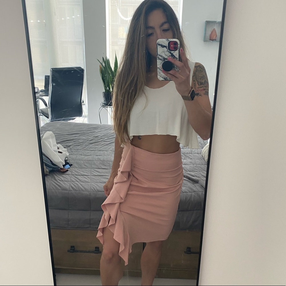 Romantic Pink ruffle skirt